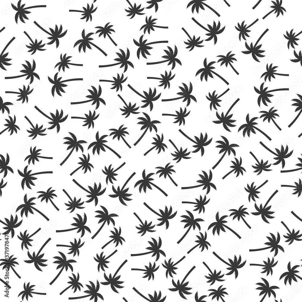 Poster seamless palm tree pattern texture. palm tree print vector illustration background.