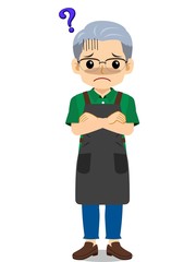 家事をする年配の男性