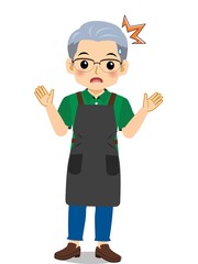 家事をする年配の男性