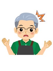 家事をする年配の男性