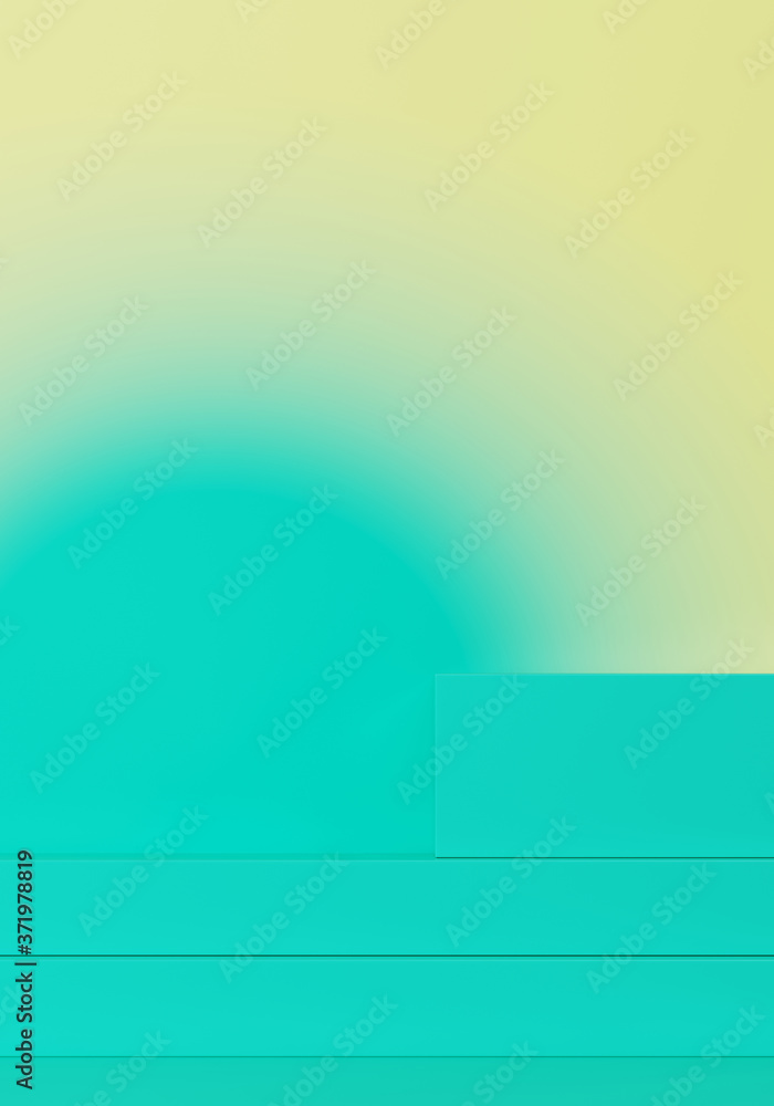 Poster minimal abstract mockup background for product presentation. blending vibrant gradient podium on gre