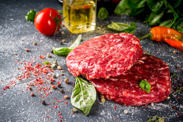 Raw minced beef steak