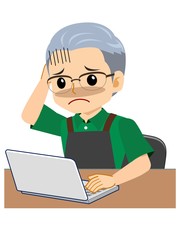 エプロンを着た男性