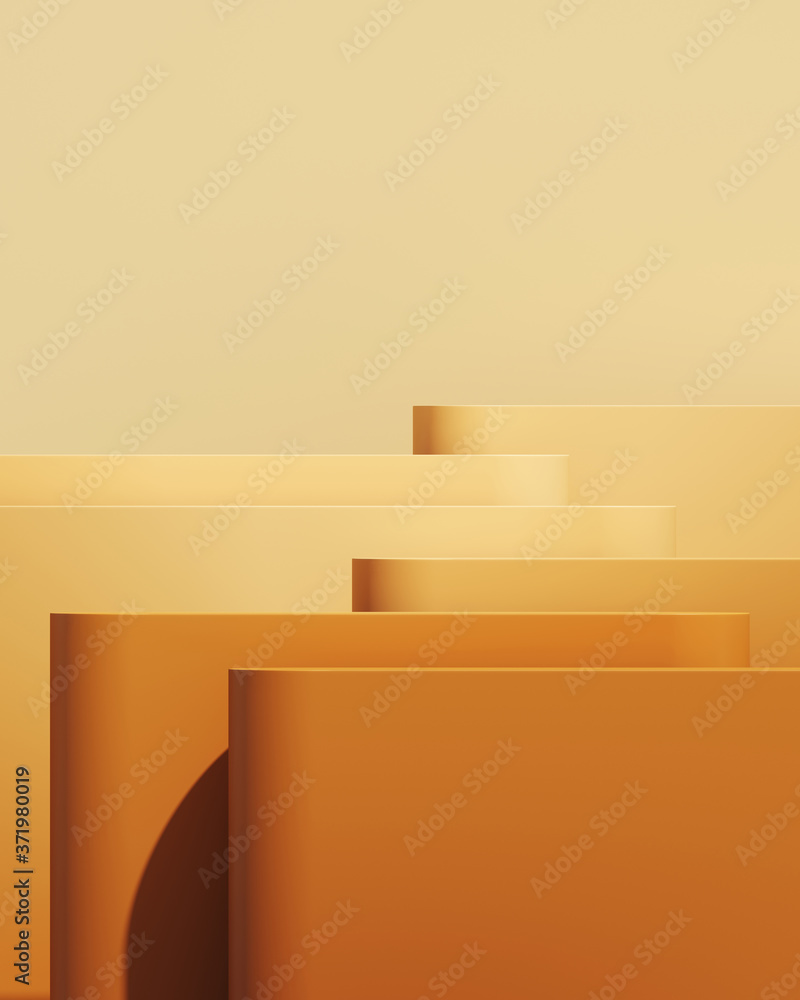 Poster minimal cosmetic background for product presentation. gradient color podium on beige background. 3d 