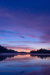 sunset over the lake