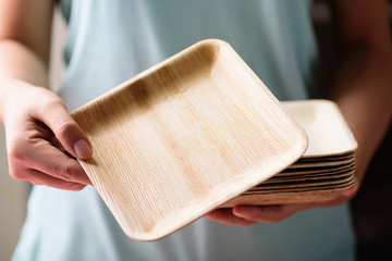 Betel palm leaf plate (Biodegradable plate, Compostable plate or Eco friendly disposable plate)...