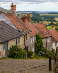 Gold Hill in Shaftesbury in Dorset, UK