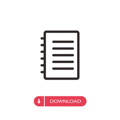 Notebook icon vector. Notepad sign
