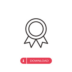 Medal icon vector. Badge sign