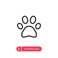 Paw icon vector. Pet sign