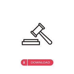 Auction icon vector. Hammer sign