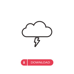 Storm icon vector. Cloud sign
