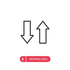 Up Down icon vector. Thin sign
