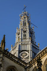 Obraz premium tower of an old church in the Dutch city of Haarlem