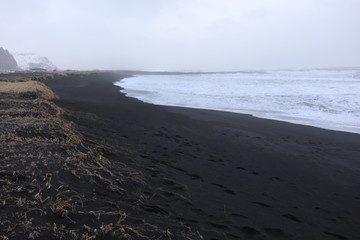 アイスランドの溶岩の風化、ブラックサンドビーチ