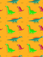 Cute dinosaur pattern design as vector