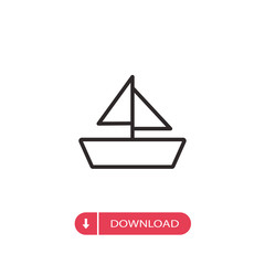 Sail boat icon vector. Yacht sign