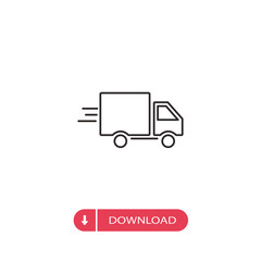 Delivery truck icon vector. Van sign
