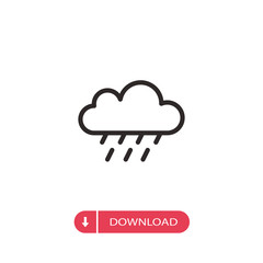 Rain icon vector. Cloud sign