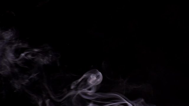 Abstract White Smoke on Black Background