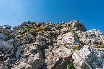 Climbing the Karhorn Via Ferrata near Warth Schrocken in the Lechquellen Mountains