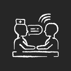 Therapy chalk white icon on black background