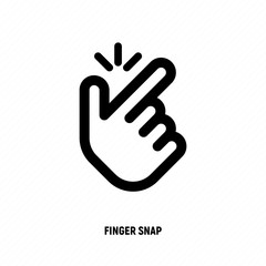 Obraz premium Snap of the fingers. Symbol of success, ok, okay, good. Hand gesture. Thin line icon. Vector illustration.