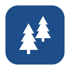 Obraz premium Blue rounded square coniferous trees icon, button isolated on a white background. EPS10 vector file