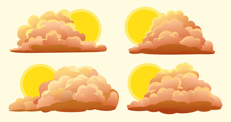 Set of cartoon clouds