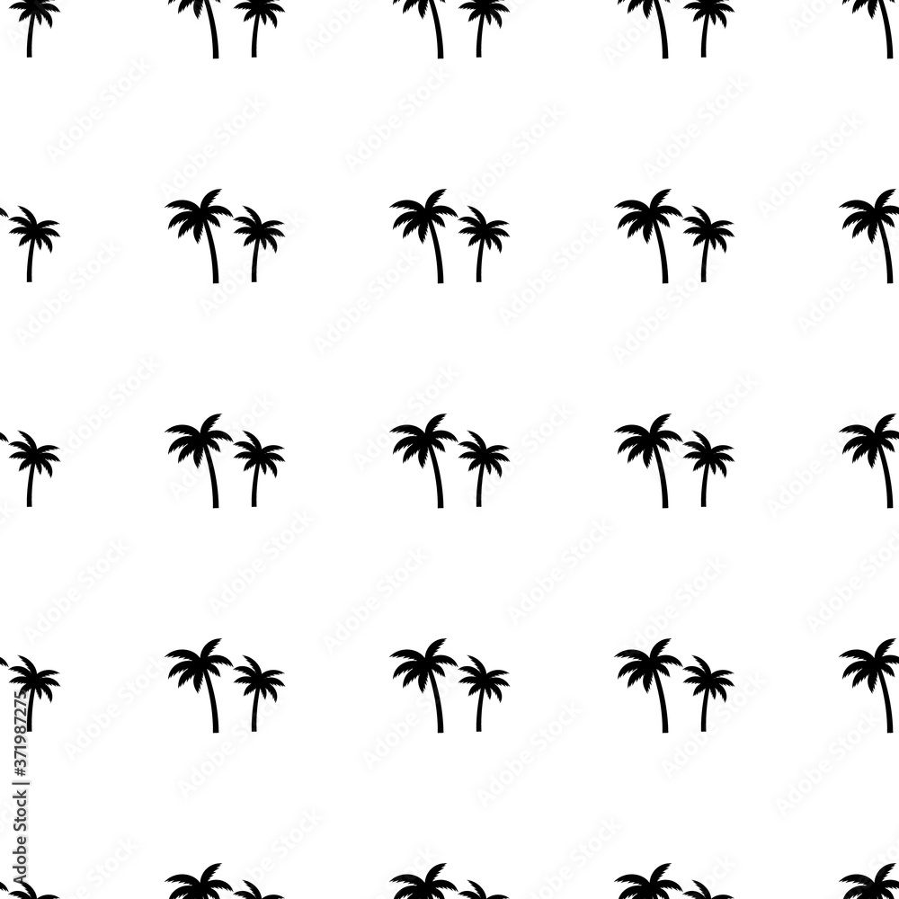 Poster seamless palm tree pattern texture. palm tree print vector illustration background.