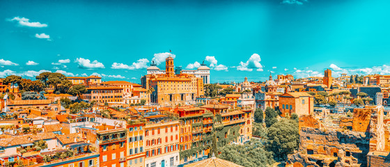 View of the Roman Forum from the Hill of Palatine - a general overview of the entire Roman Forum...