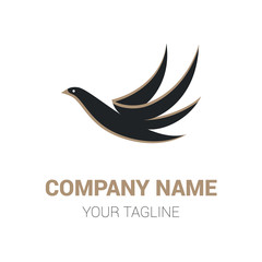 Bird Creative Logo Illustration Template. Suitable for Creative Industry, Multimedia, Entertainment or Educations on White Background