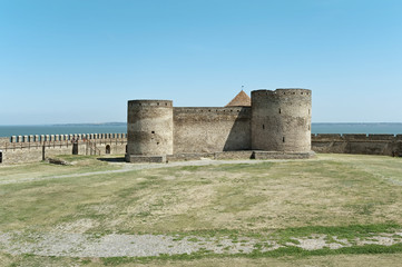 Panoramic view to the citadel of the castle of Bilhorod-Dnistrovskyi (Akkerman fortress) in Ukraine