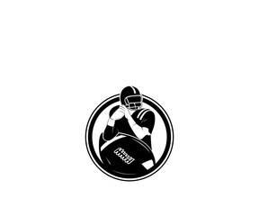 American football player icon logo design template