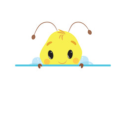Cute Little Bee Vector Illustration on White Background