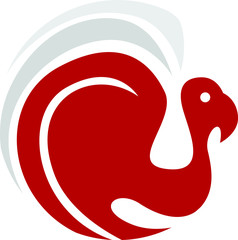 Vector Design of a Bird Logo in Red and White with Circle Theme