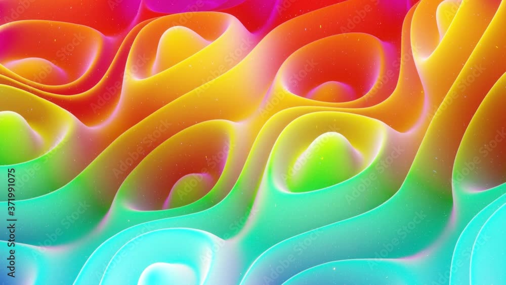 Poster beautiful abstract 3d surface with glitter sparkles, extruded or displaced waves transform in loop. 