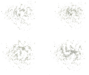 Gray small rocks ground texture isolated white background. black small road stone. gravel pebbles stone seamless texture. dark background of crushed granite gravel, close up. clumping clay