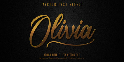 Luxury golden editable text effect on black canvas background
