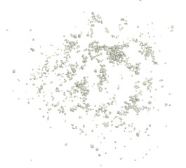 Gray small rocks ground texture isolated white background. black small road stone. gravel pebbles stone seamless texture. dark background of crushed granite gravel, close up. clumping clay