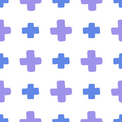 Obraz premium Purple blue cross. Abstract seamless pattern in vintage style. Artistic wallpaper abstract background. Modern graphic element
