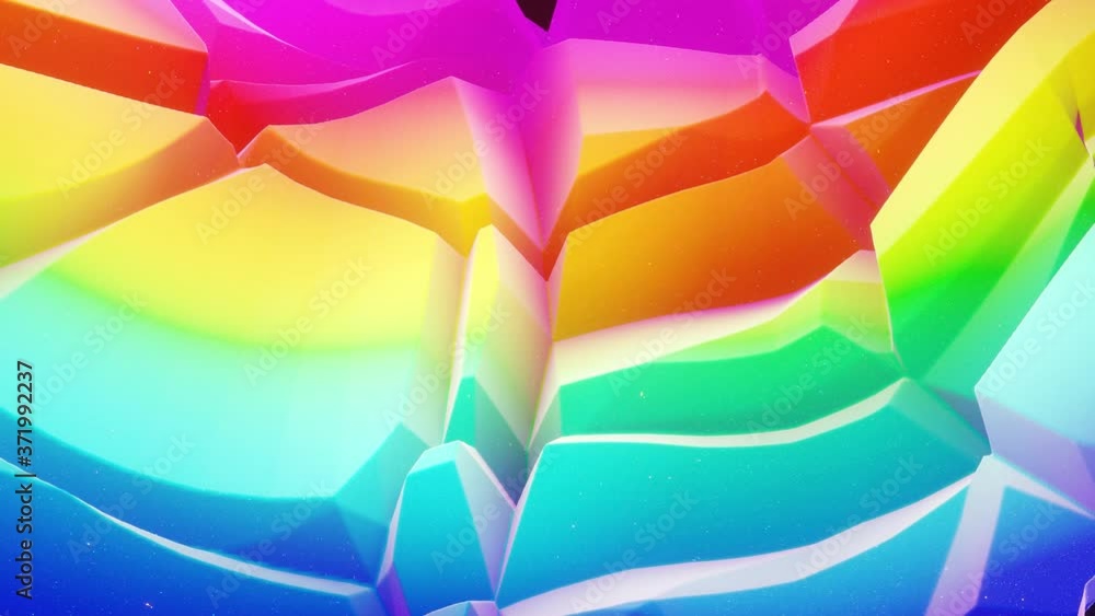 Poster beautiful abstract 3d surface with glitter sparkles, extruded or displaced waves transform in loop. 