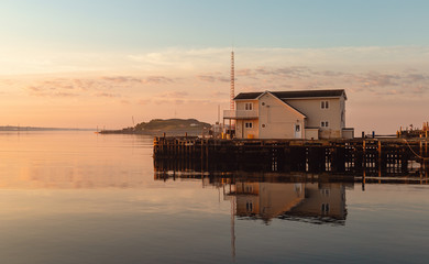 Halifax harbour and Georges island at sunrise - obrazy, fototapety, plakaty