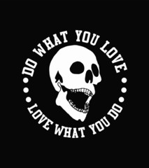 Absolute freedom and love and skull graphic design vector art