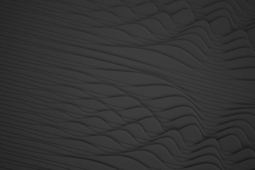 High technology monochrome cymatics abstract background. Organic cyberpunk structure. Three-dimensional render visualization of sound wave effect.