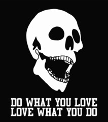 Absolute freedom and love and skull graphic design vector art