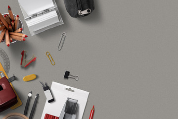 Stationary mockup on a grey background
