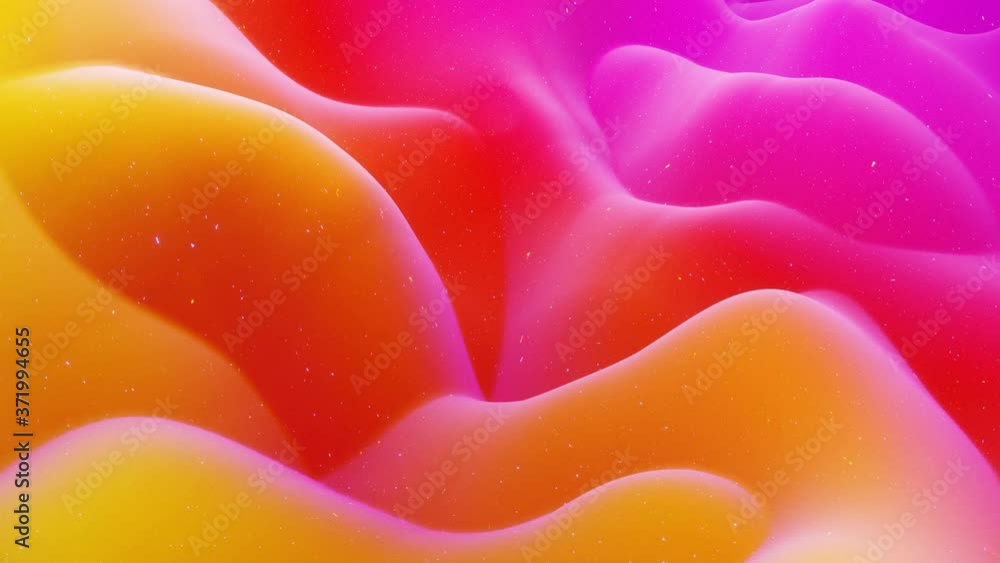 Poster beautiful abstract 3d surface with glitter sparkles, extruded or displaced waves transform in loop. 