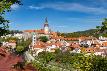 Obraz premium View of the town and castle of Czech Krumlov, Southern Bohemia, Czech Republic