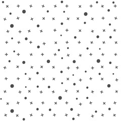 monochrome dot and mini plus cross symbol seamless pattern, background, texture, wallpaper, banner, label, vector design